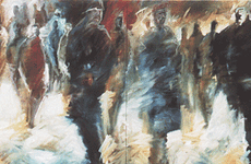 Gleis 1, oil on canvas, 130 x 320 cm